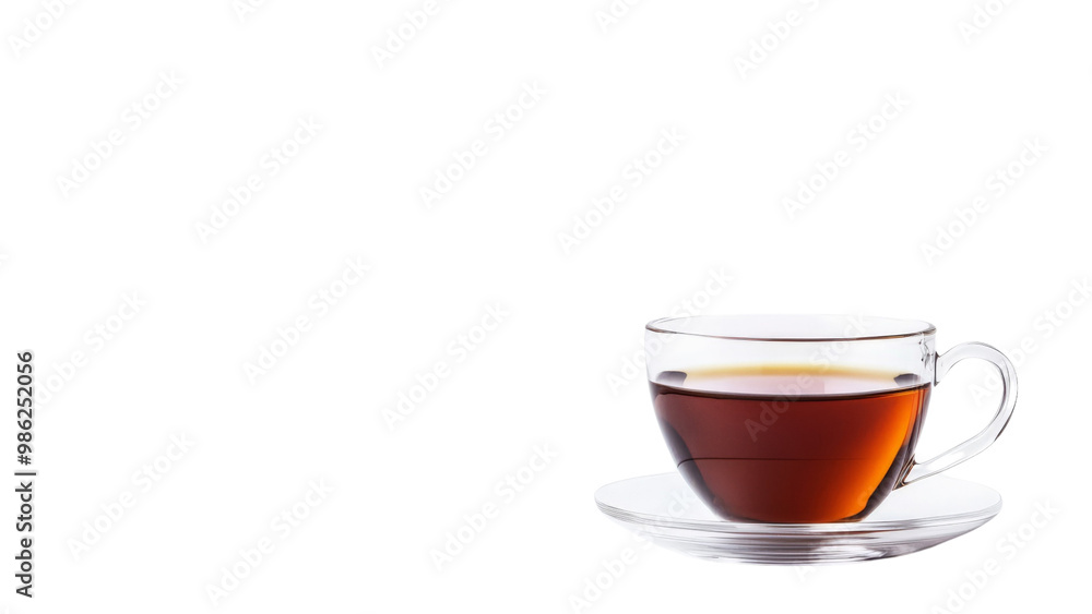 Freshly brewed cup of tea isolated on transparent background, PNG file, elegant setting Freshly brewed cup of tea isolated on transparent background, PNG file, elegant setting