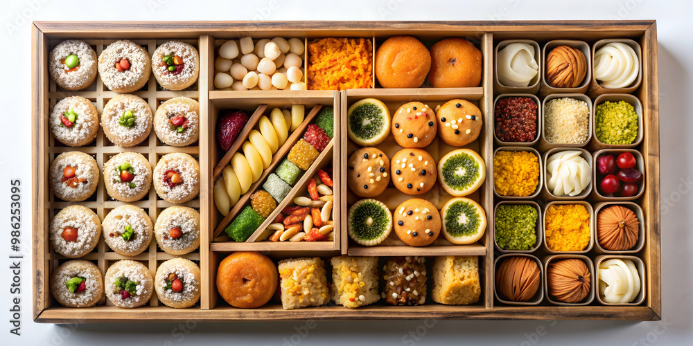 Eid gift box filled with assorted sweets , Eid, gift, box, sweets, celebration, Islam, Ramadan, tradition, festive, holiday, joy Eid gift box filled with assorted sweets , Eid, gift, box, sweets, celebration, Islam, Ramadan, tradition, festive, holiday, joy