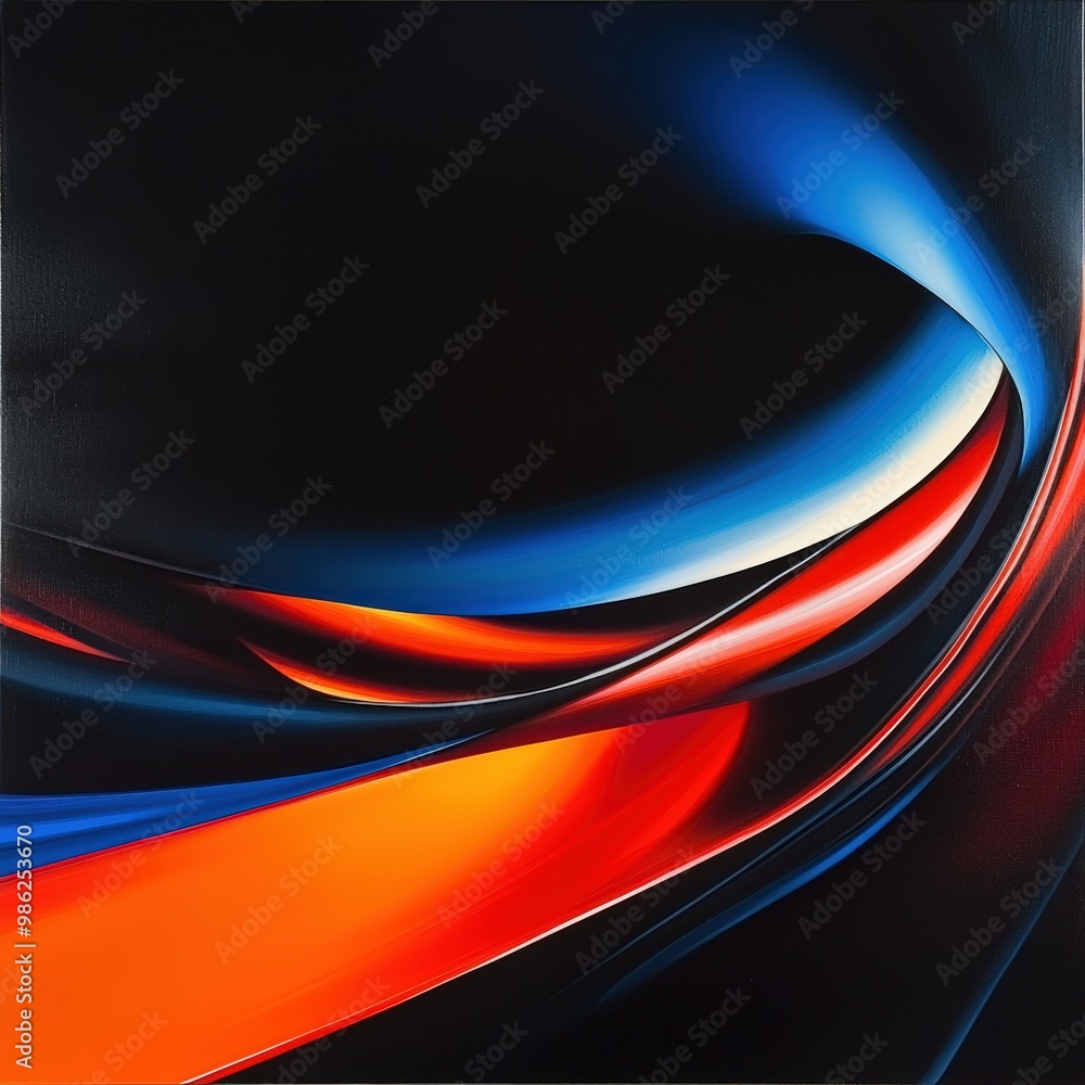 Naklejka premium Abstract art with blue & red