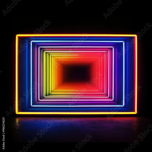 Neon rainbow frame glow