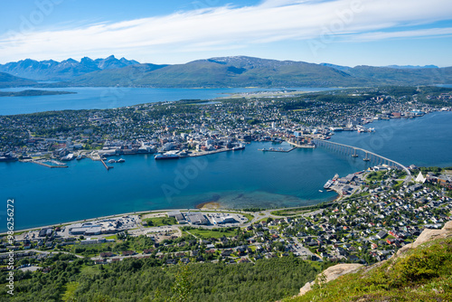 View over Tromso, Norway from Storsteinen viewpoint