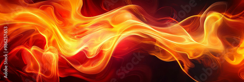 A vibrant illustration of abstract flames swirling and twisting, creating dynamic and energetic visual effect. warm colors evoke sense of heat and intensity, perfect for conveying passion or energy