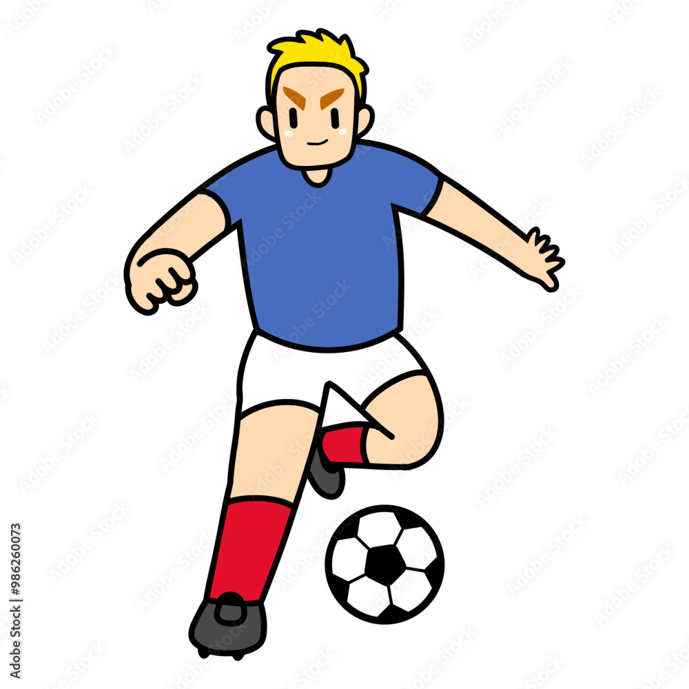 Football Soccer Player Dribling Football Soccer Player Dribling