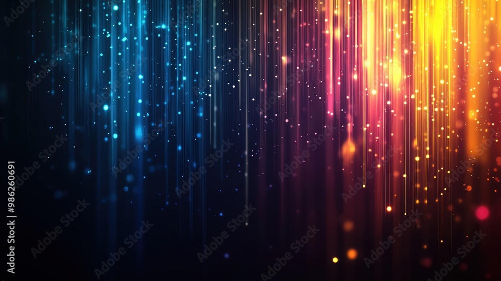 Vibrant abstract background with colorful light streaks and sparkling particles, perfect for creative projects and digital art. Vibrant abstract background with colorful light streaks and sparkling particles, perfect for creative projects and digital art.