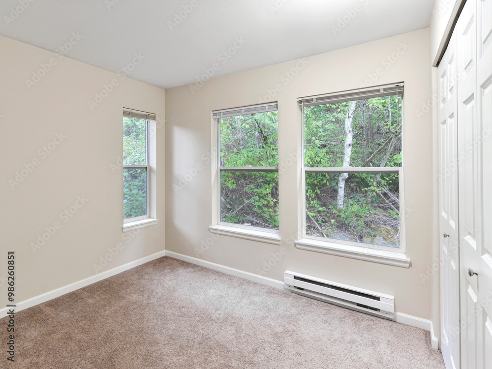 Fototapeta premium Modern residential empty bedroom interior
