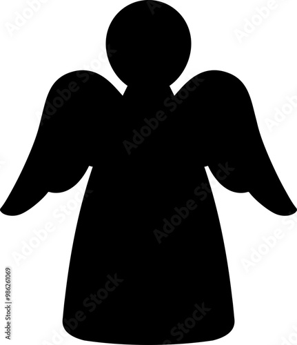 Angel silhouette vector.
Isolated simple angel silhouette icon svg.
Christmas angel silhouette.