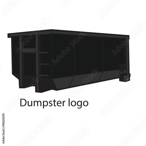 Dumpster logo design, illustration vector of dumpster, hauling service, junk removal services, black dump