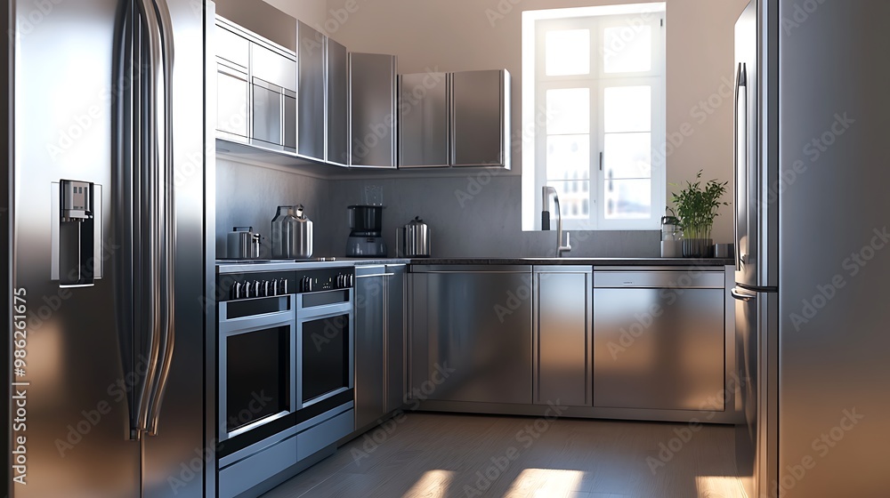 Modern Black Coffee Machine in a Stylish Kitchen with Cup - Sleek Home Appliance Closeup Modern Black Coffee Machine in a Stylish Kitchen with Cup - Sleek Home Appliance Closeup
