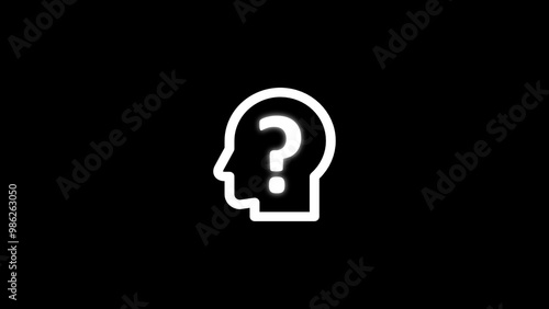 Head with question mark illustration icon isolated . 