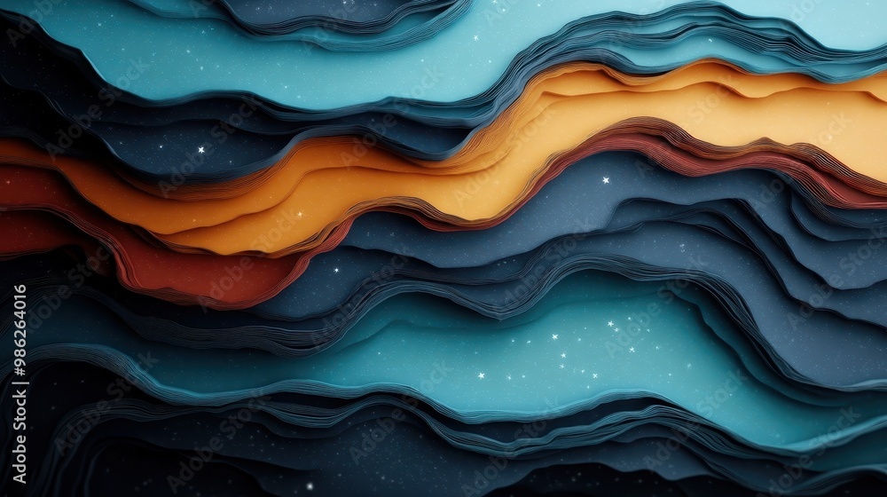 This image presents a vibrant and mesmerizing collection of layered paper, forming dynamic patterns that are both abstract and visually pleasing, ideal for artistic designs. This image presents a vibrant and mesmerizing collection of layered paper, forming dynamic patterns that are both abstract and visually pleasing, ideal for artistic designs.