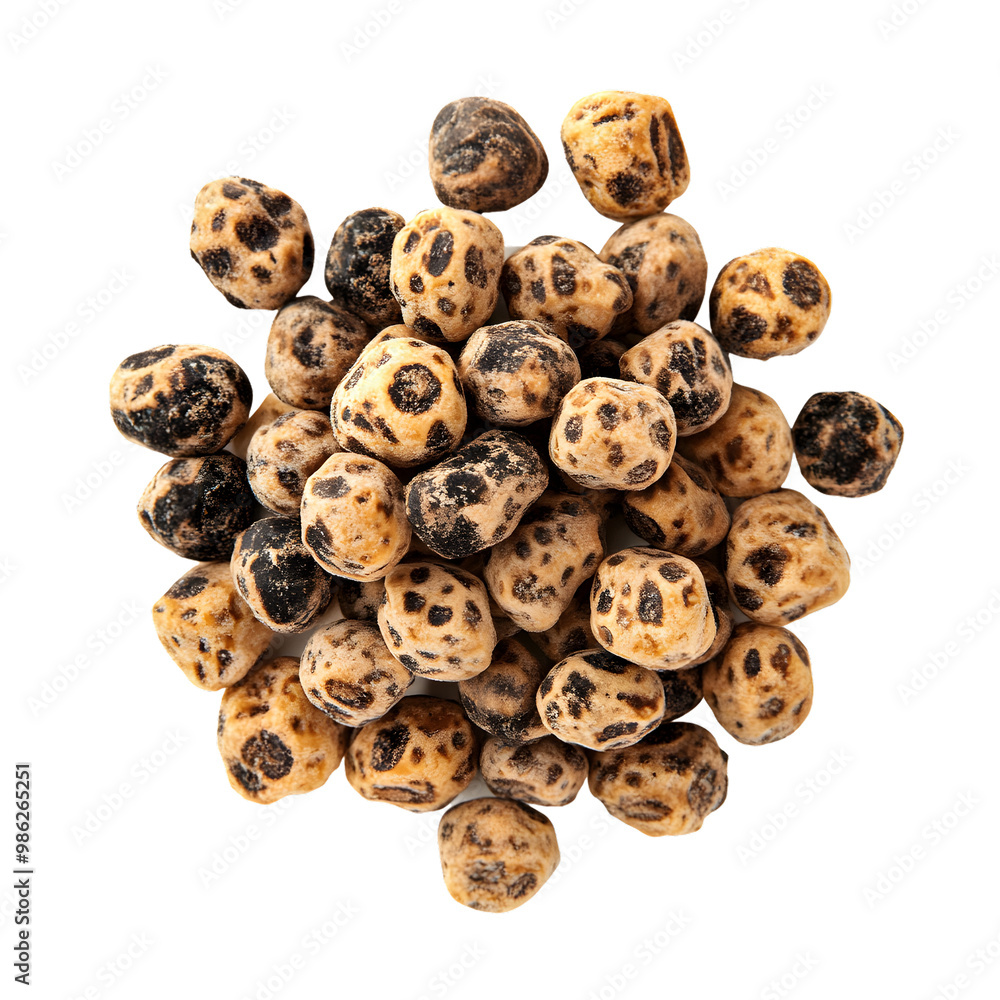 Close-up of spotted pebbles on transparent background Close-up of spotted pebbles on transparent background