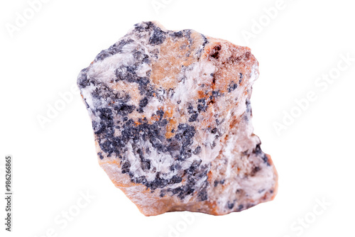 Chromium stone mineral on a white background close up photo