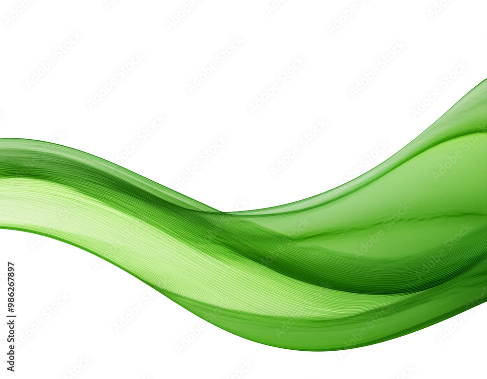 grüne Welle, isoliert auf weißen Hintergrund, Freisteller grüne Welle, isoliert auf weißen Hintergrund, Freisteller