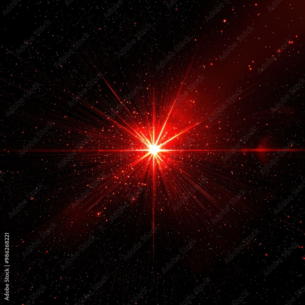Fototapeta premium Red starburst in space