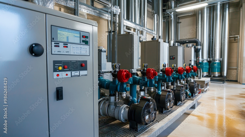 custom made wallpaper toronto digitalEfficient water control room featuring large metal cabinet and multiple pumps, showcasing advanced technology and industrial design. setup emphasizes functionality and modern engineering