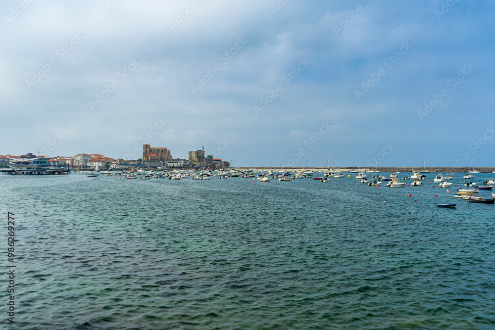coastal town of Brazomar Castro Urdiales in Cantabria, Spain.