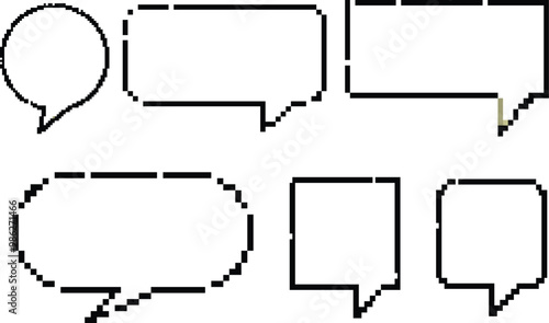 Empty speech bubble pixel art set. vector eps10