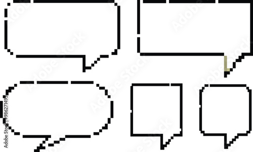 Empty speech bubble pixel art set. vector eps10