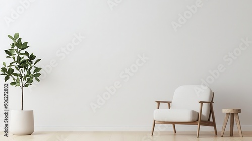 Minimalist studio with multifunctional furniture and open layout, minimalistic design, space harmony photo