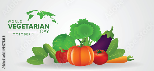 world vegetarian day October 1 vector poster