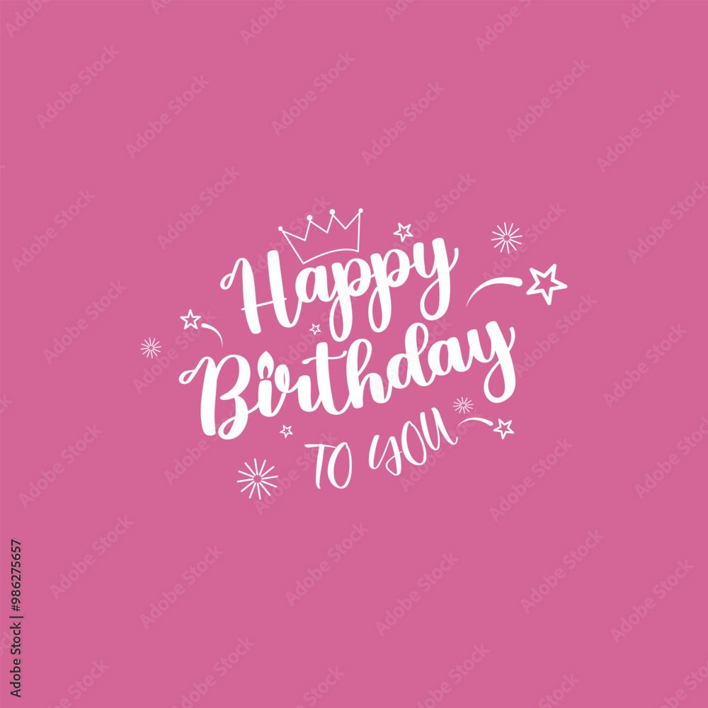 Happy Birthday. Greeting card. Calligraphy, lettering. Hand drawn, design element. Birthday party. Vector illustration Happy Birthday. Greeting card. Calligraphy, lettering. Hand drawn, design element. Birthday party. Vector illustration