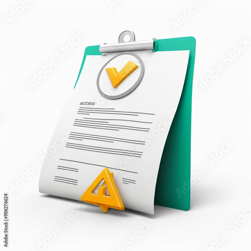 Approval icon accredited authorized agreement accreditation symbol with checkmark 3d