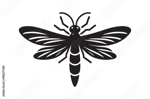 Firefly vector art silhouette illustration