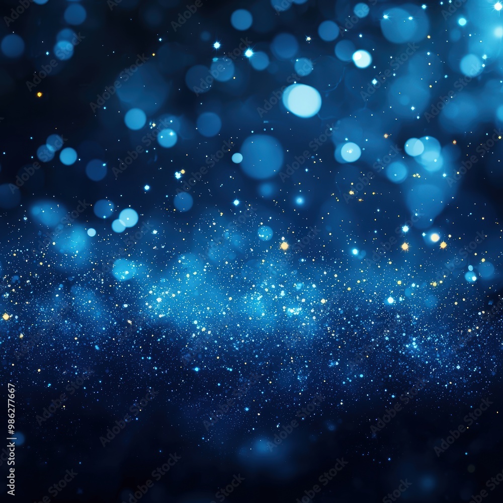 Obraz premium Blue glitter bokeh background
