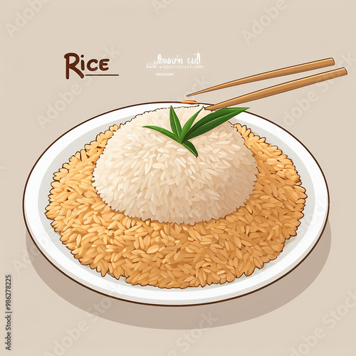 Brown rice food in the bowl