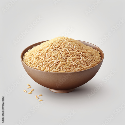 Brown rice food in the bowl
