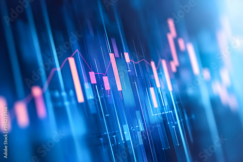 Wallpaper Mural Photo blue growth graph business chart data diagram on success financial presentation background	 Torontodigital.ca