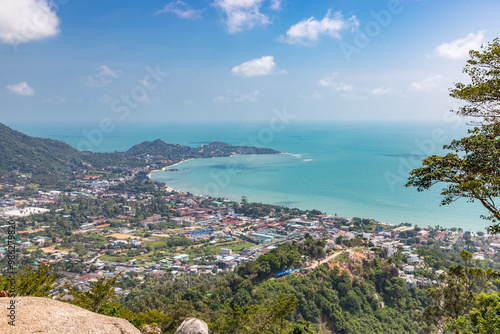 Overlap Stone Viewpoint, aerial view to Samui island, Koh Samui, Surat Thani, Thailand