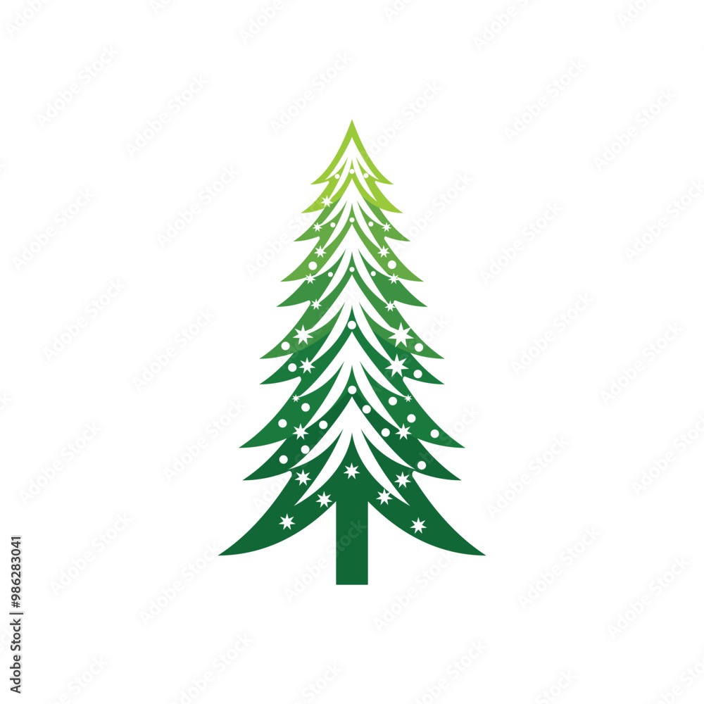 Light Green Tree For Christmas Icon Vector Light Green Tree For Christmas Icon Vector