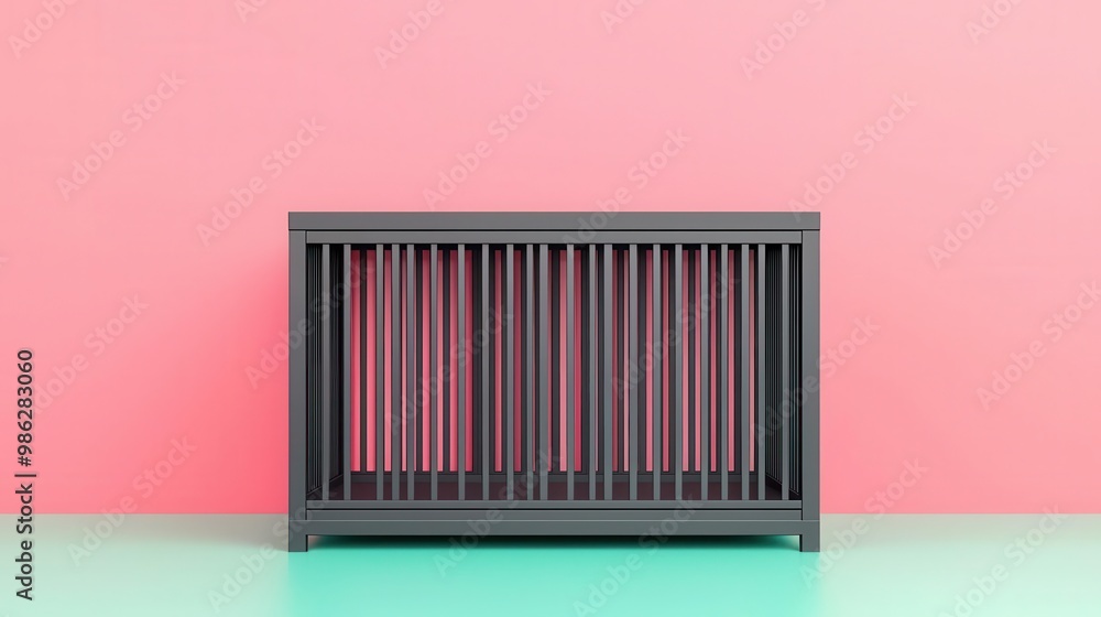 Contemporary dog kennel with metal frame and minimalist design, modern kennel, elegant pet shelter Contemporary dog kennel with metal frame and minimalist design, modern kennel, elegant pet shelter