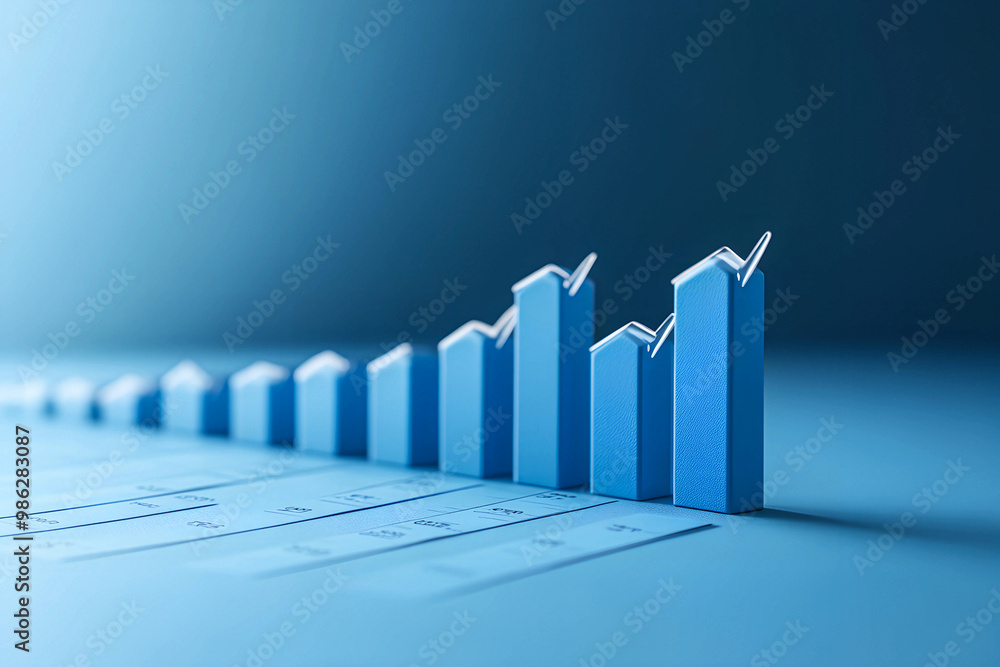 © Emongrapic - Photo blue growth graph business chart data diagram on success financial presentation background © Emongrapic - Photo blue growth graph business chart data diagram on success financial presentation background