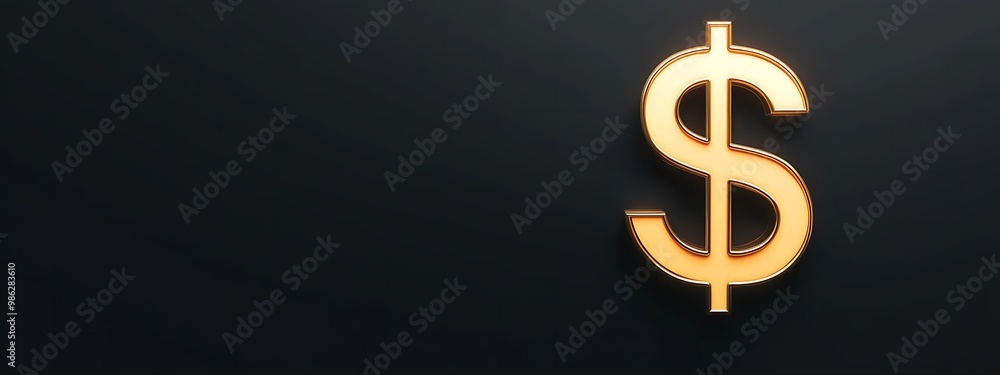 A Golden Dollar Sign on a Black Background A Golden Dollar Sign on a Black Background