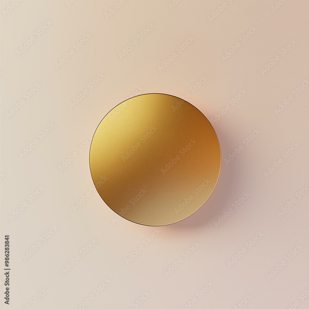 Minimalist Gold Circle on an Off-White Background