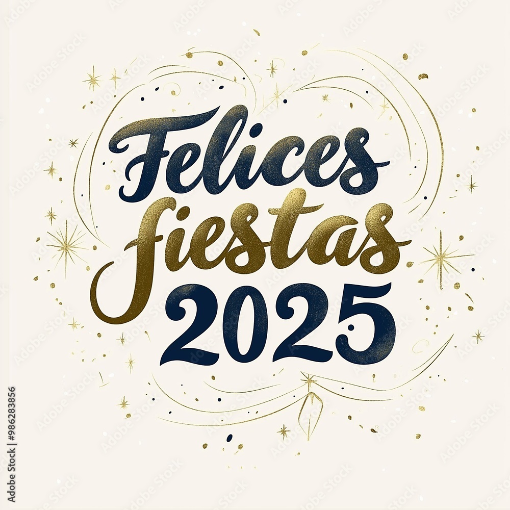 Felices Fiestas 2025 Festive Greeting Card Design