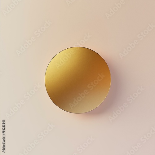 Obraz na płótnie Minimalist Gold Circle on an Off-White Background w salonie
