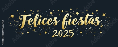 Obraz na płótnie Felices Fiestas 2025 Graphic Design w salonie