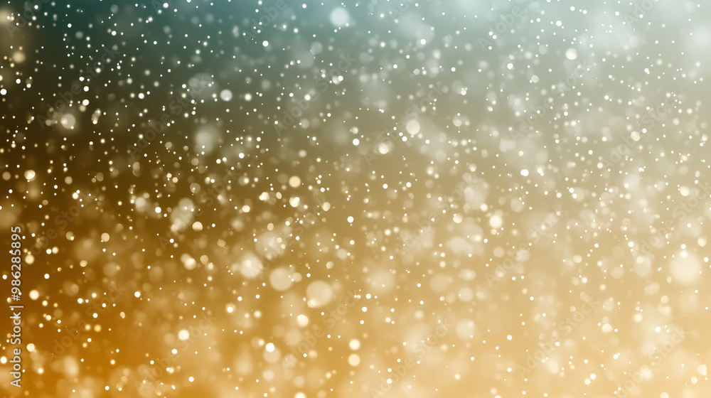 Captivating golden and teal bokeh background featuring shimmering particles gently floating in a dreamy atmosphere Captivating golden and teal bokeh background featuring shimmering particles gently floating in a dreamy atmosphere