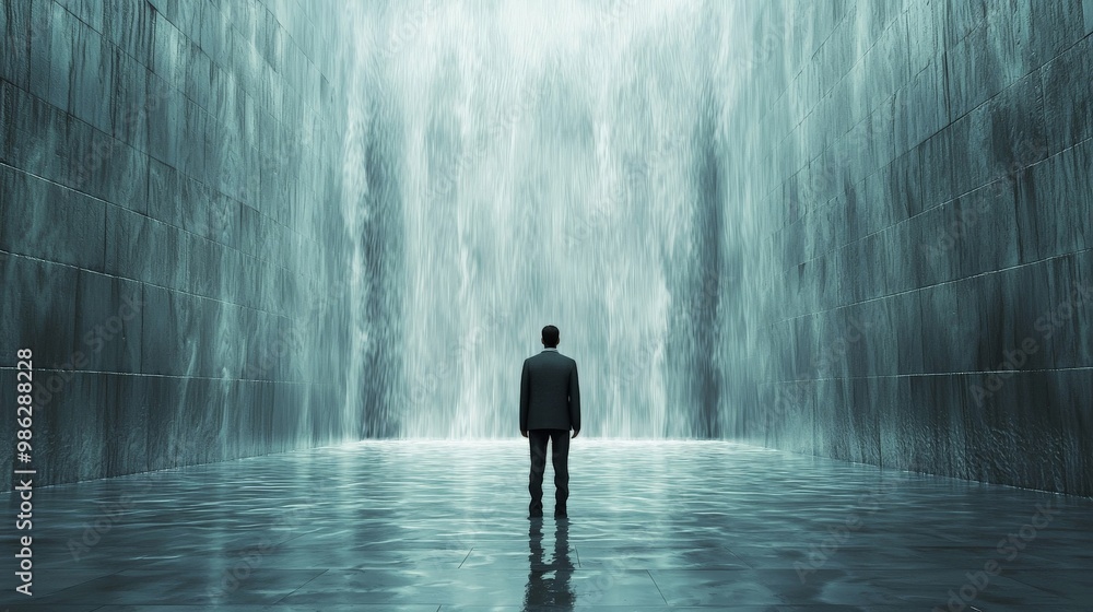 Ethical business decisions made in a room with walls of flowing water Ethical business decisions made in a room with walls of flowing water