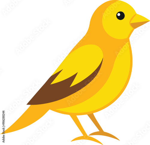 Colorful Canary vector art illustration design with no background, canary graphics icon and logo for printable, drawing animal of canary bird.