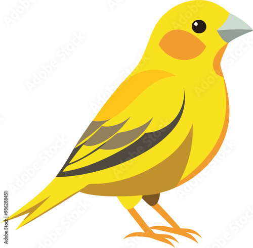 A colorful Canary vector art illustration design with no background, canary graphics icon and logo for printable, drawing animal of canary bird.