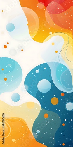 Abstract Blue and Yellow Liquid Shapes Background Design