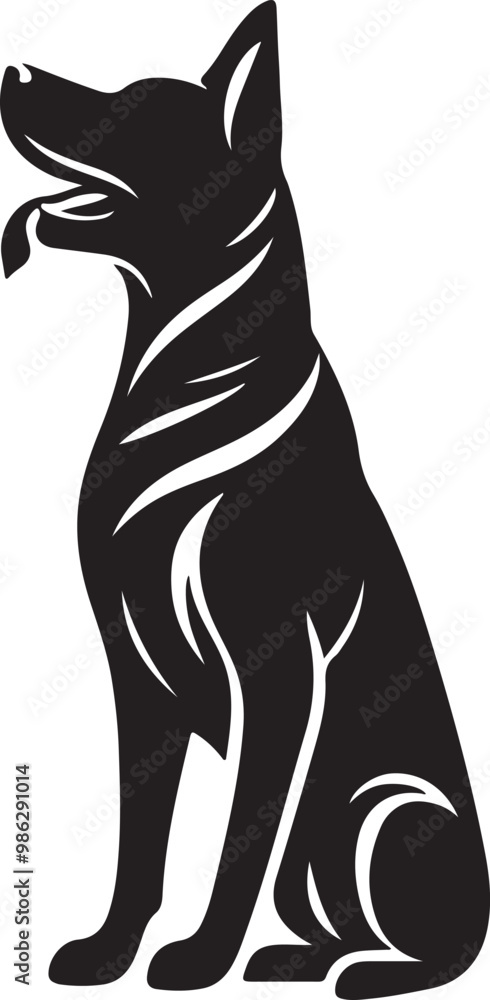 Obraz premium Sleek Dog Silhouette Vector Graphics on Transparent Backdrop