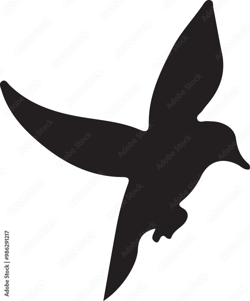 Fototapeta premium Flying Bird Silhouette Vector Graphics Illustrations on Transparent Background