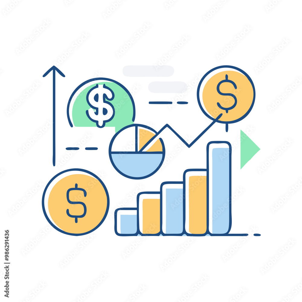 Business growth icon, symbol of development and success, minimalist style Business growth icon, symbol of development and success, minimalist style