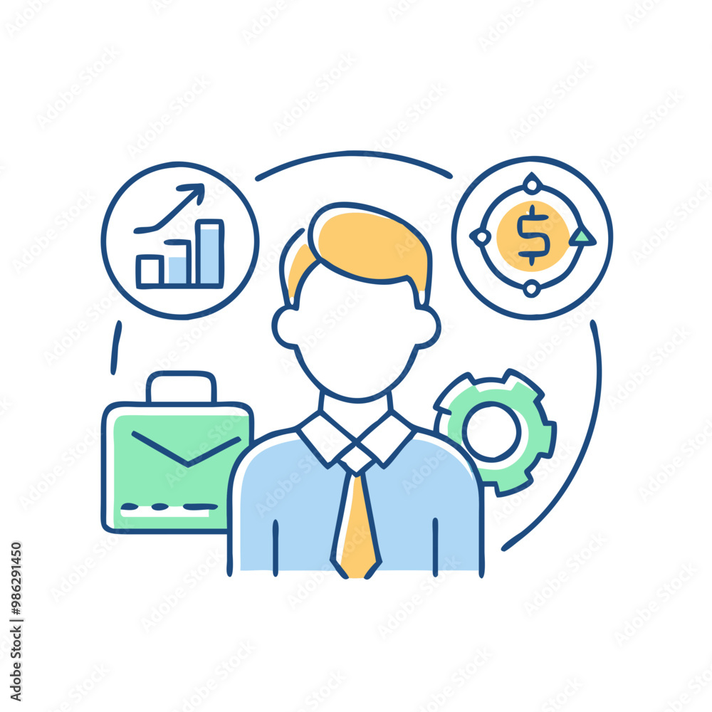 Businessman icon, symbol of success and professionalism, minimalist style Businessman icon, symbol of success and professionalism, minimalist style