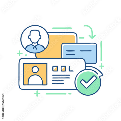Business card icon, symbol of networking and professional contacts, minimalist style